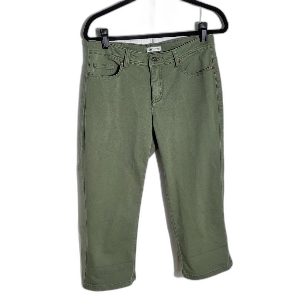 2/$30 Lee Capri Jeans Olive / Khaki Green  - Size 8